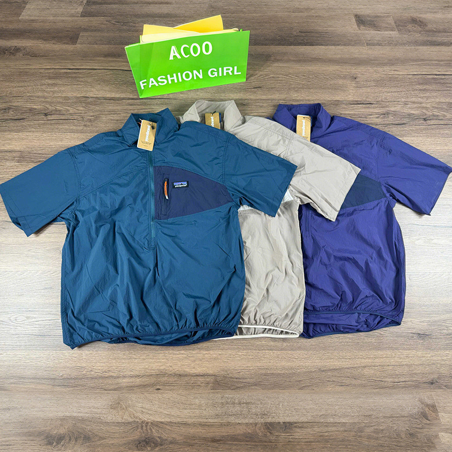 PAT*  Hiking, camping, quick-dry, half-zip cycling T Sports nylon short-sleeve sun protection jacket