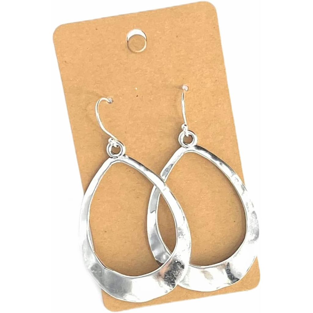 Giọt Nước Lớn Vòng Trên Bông Tai Bạc Style Boho