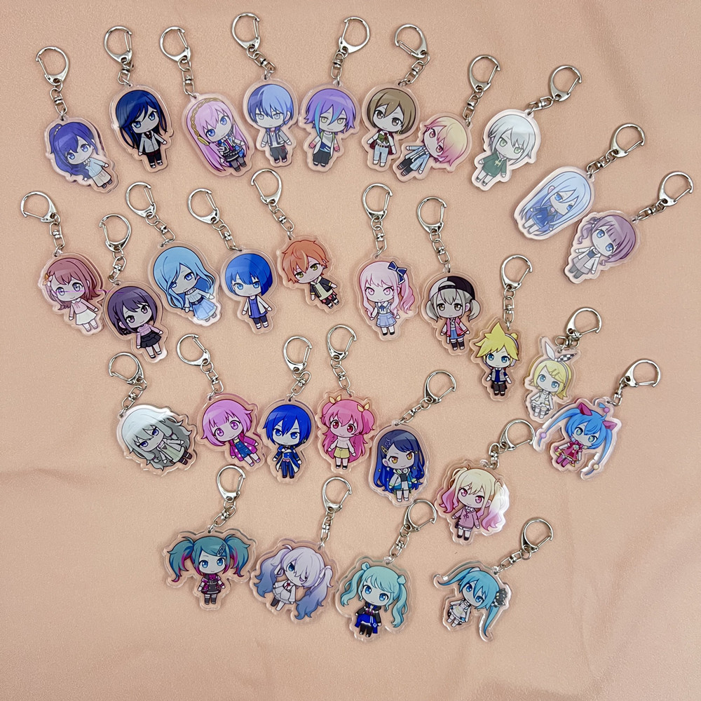 Anime PJSK Project Sekai Colorful Stage Character SD Cosplay Keychain Bag Pendant Acrylic Keyrings