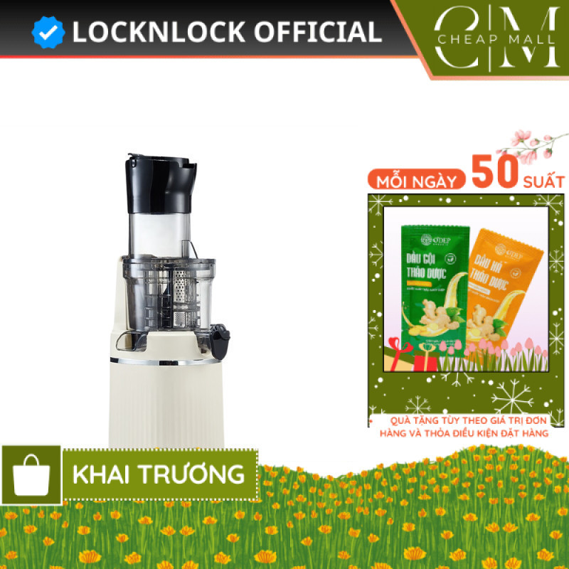 Máy ép chậm Locknlock Bianco Slow Juicer 0.8L màu trắng ngà EJJ421IVY - CHEAP CSA