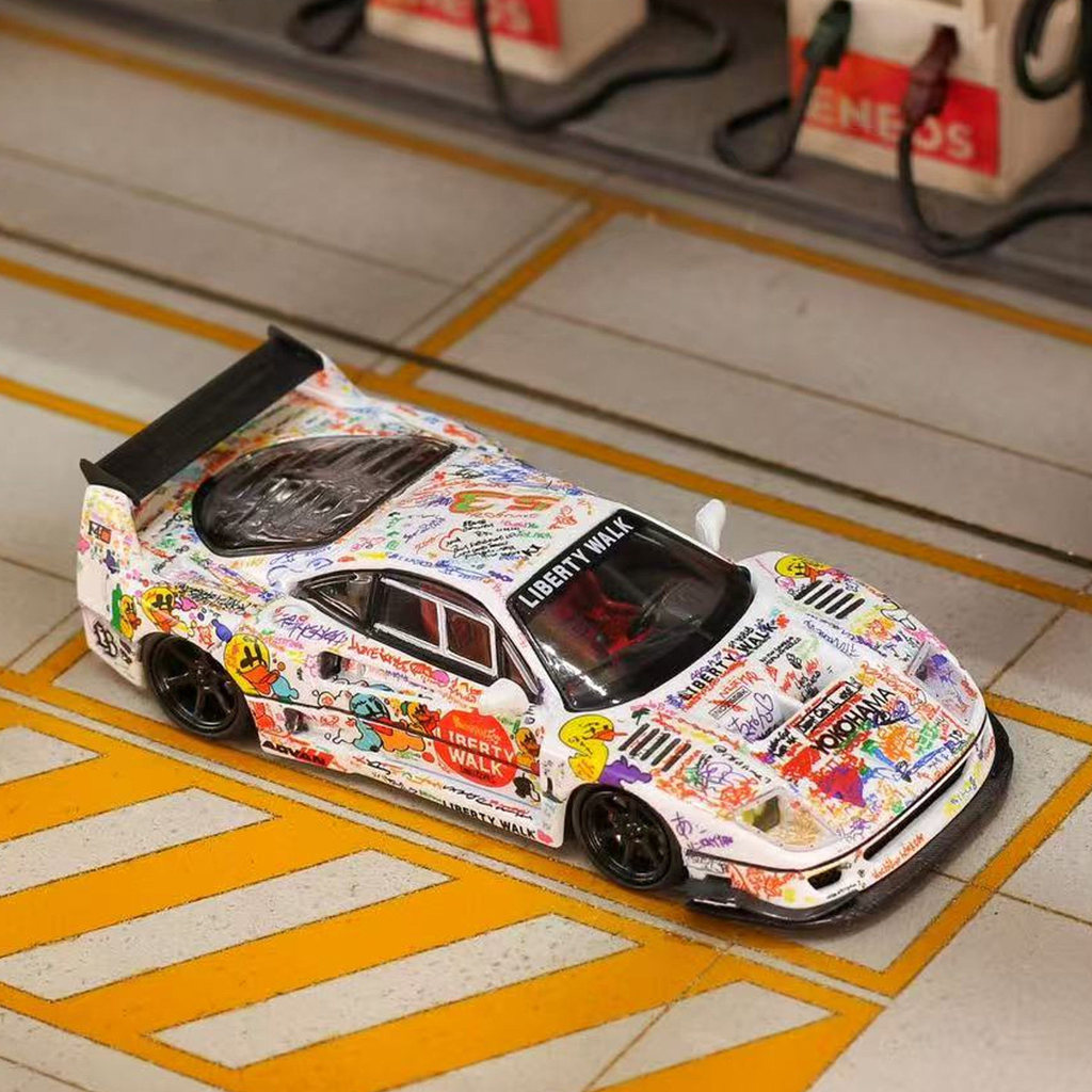 GHOST PLAYER 1 / 64 Ferrari F40 LBWK Graffiti Hợp Kim Diecast Xe Mô Hình Đồ Chơi Quà Tặng Sinh Nhật