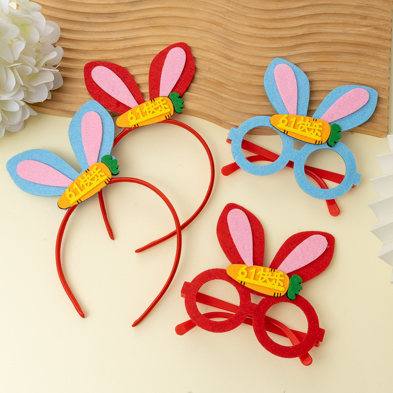 Spot Goods#Children's Day Performance Bunny Dance Headband Bunny Ear Hair Accessories Kindergarten S