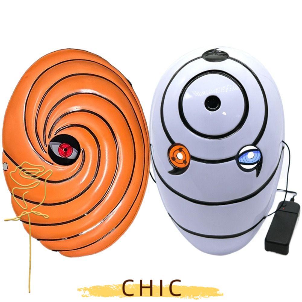 CHIC Glowing Naruto, Sasuke Obito Nhập Vai Sharingan Face Cover, Full Face Cosplay Tobi White Gift