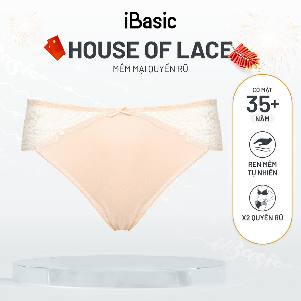 Quần lót nữ iBasic lưng cao phối ren iBasic PANW121