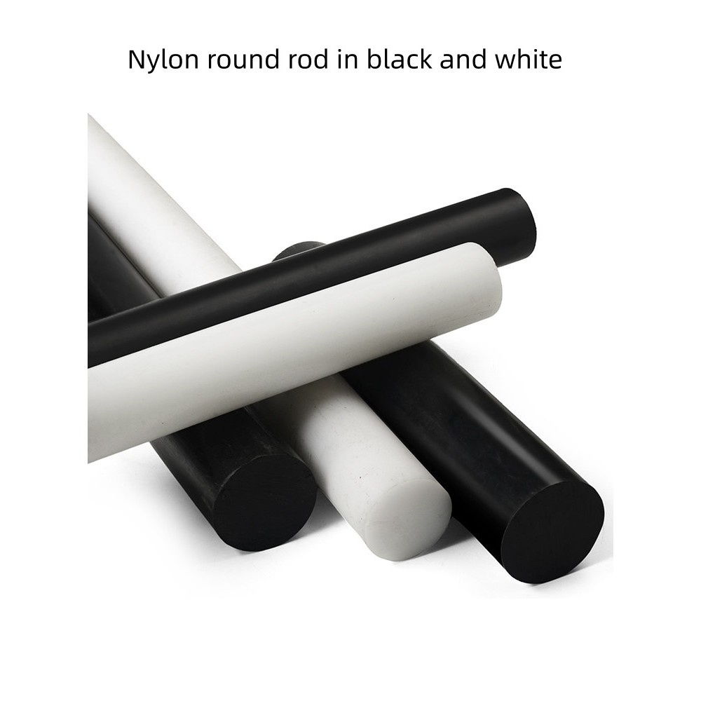 Thanh tròn nylon đen trắng PA66 Thanh nylon chống mài mòn MC901 Thanh tròn 500mm Đường kính lớn