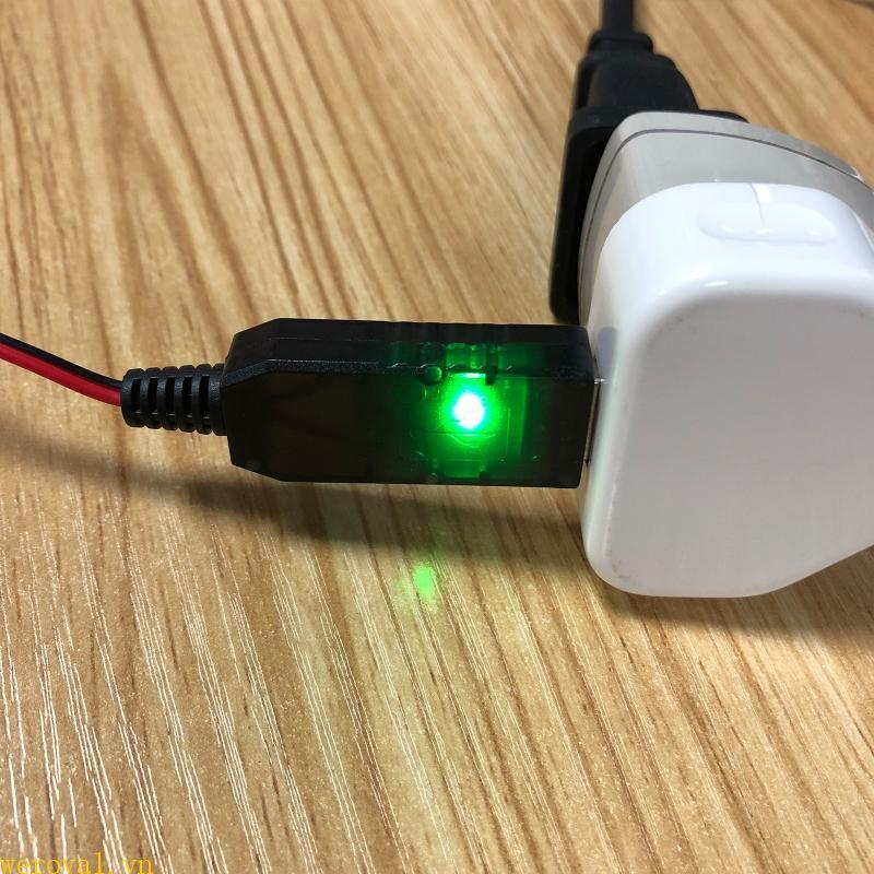 WER 1m USB đến 4 2V 1A PH2 0 2Pin Cáp Sạc USB Có Đèn LED Cho 3 7V Gói Sạc RC Máy Bay Trực Thăng Đồ C