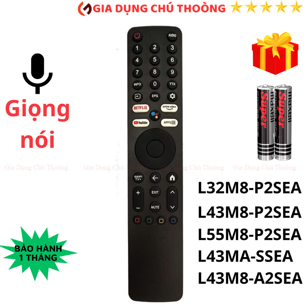 Remote điều khiển tivi Xiaomin Mã 01, giọng nói, điều khiển TV Xiaomin L32M8 - Tặng kèm pin - GDCT