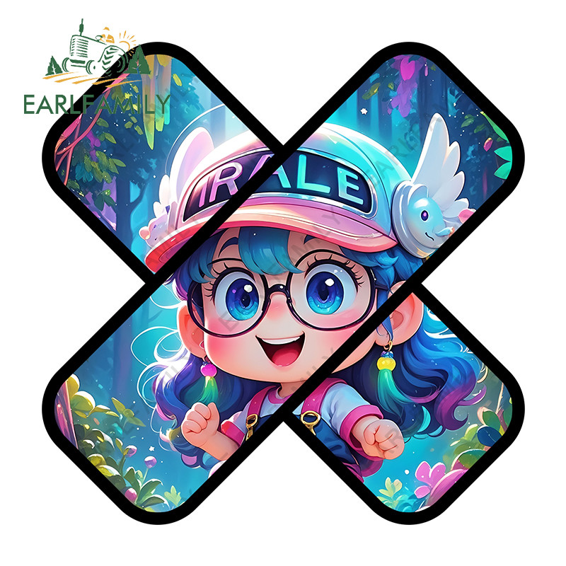EARLFAMILY Arale Băng Hình Anime Xe Ô Tô Miếng Dán Mũ Bảo Hiểm Xe Máy Ván Lướt Sóng Vali Thân Xe Cá 
