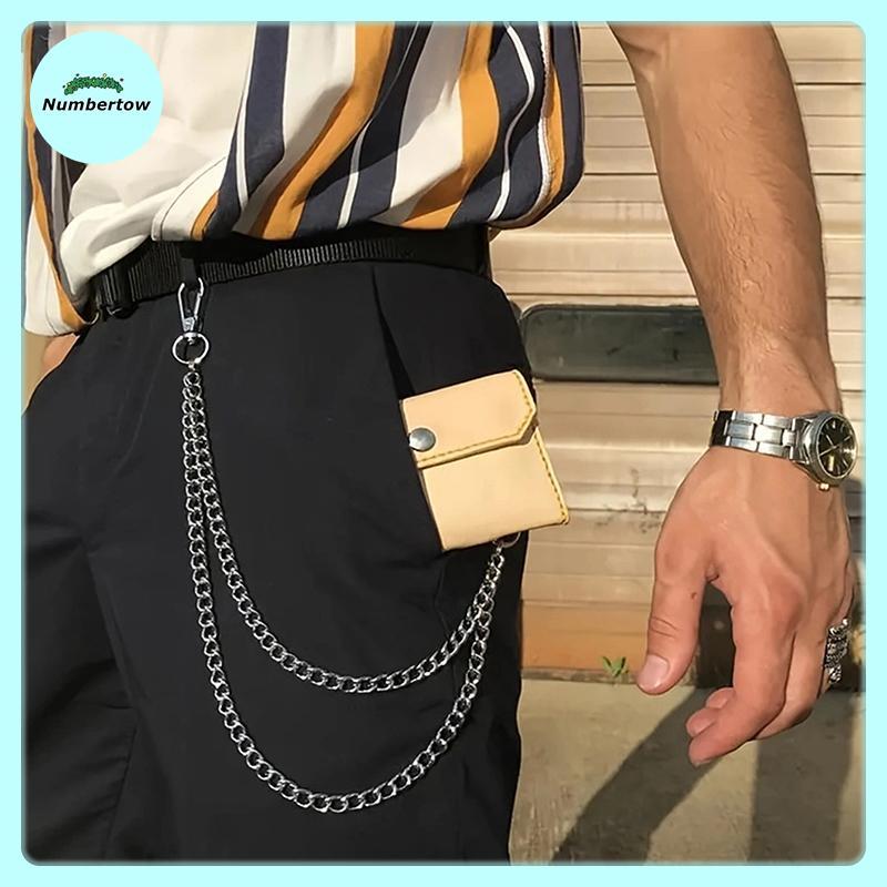 NumberTow 2 / 3 Lớp Punk Hip-hop Dây Kim Loại Dài Dây Xích Quần Thời Trang Quần Eo Dây Xích Kim Loại