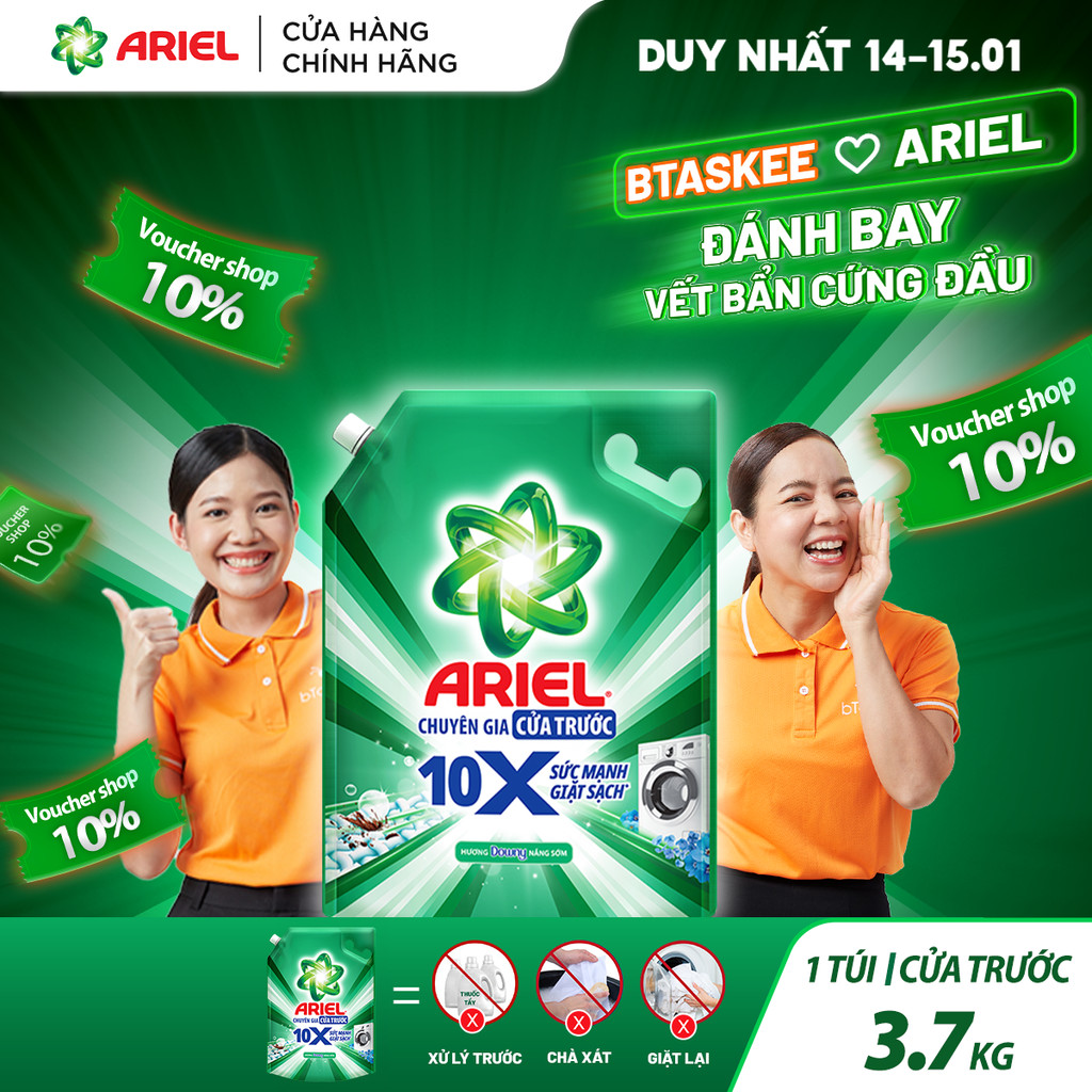 [Ariel x Btaskee] Nước Giặt Cửa Trước ARIEL 10X Giặt Nhanh 3.7KG