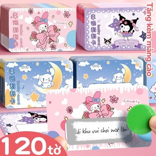 Thẻ cào hoạt hình Sanrio - Combo 120 Thẻ Quà Tết 2026 đáng yêu, ghi lời chúc năm mới và trúng thưởng vui