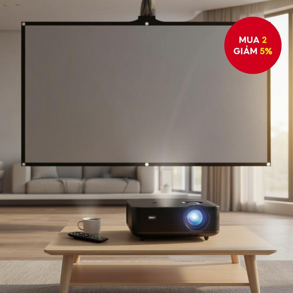 Màn Hình Máy Chiếu Gấp Gọn SALANGE 60/72/84/100/120/130 16:9 Vải Phản Quang Chống Ánh Sáng Kim Loại 