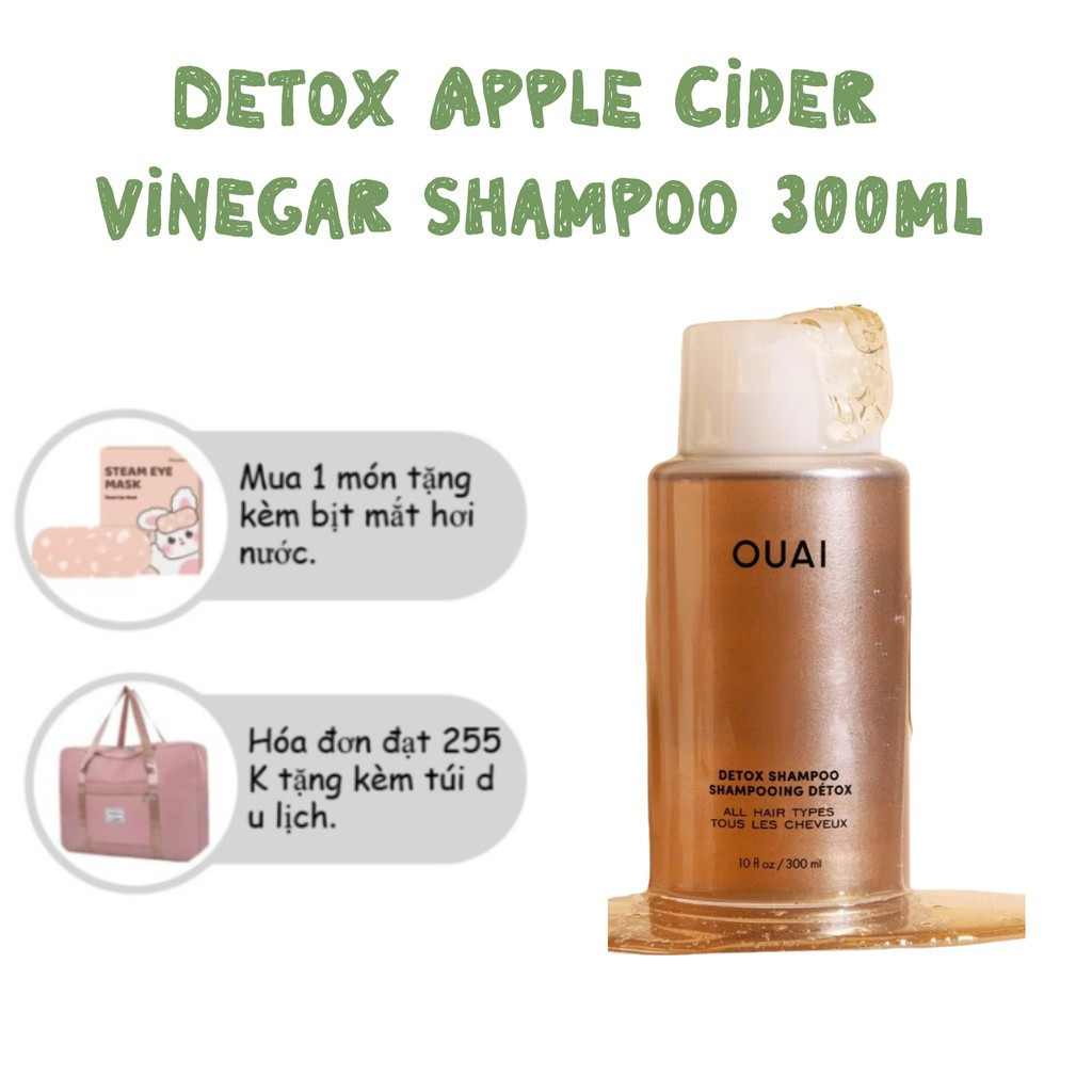 Dầu gội Detox tóc OUAI - Kiểm soát dầu thừa, làm sạch sâu & dưỡng mượt tóc xơ rối cho mái tóc bồng b