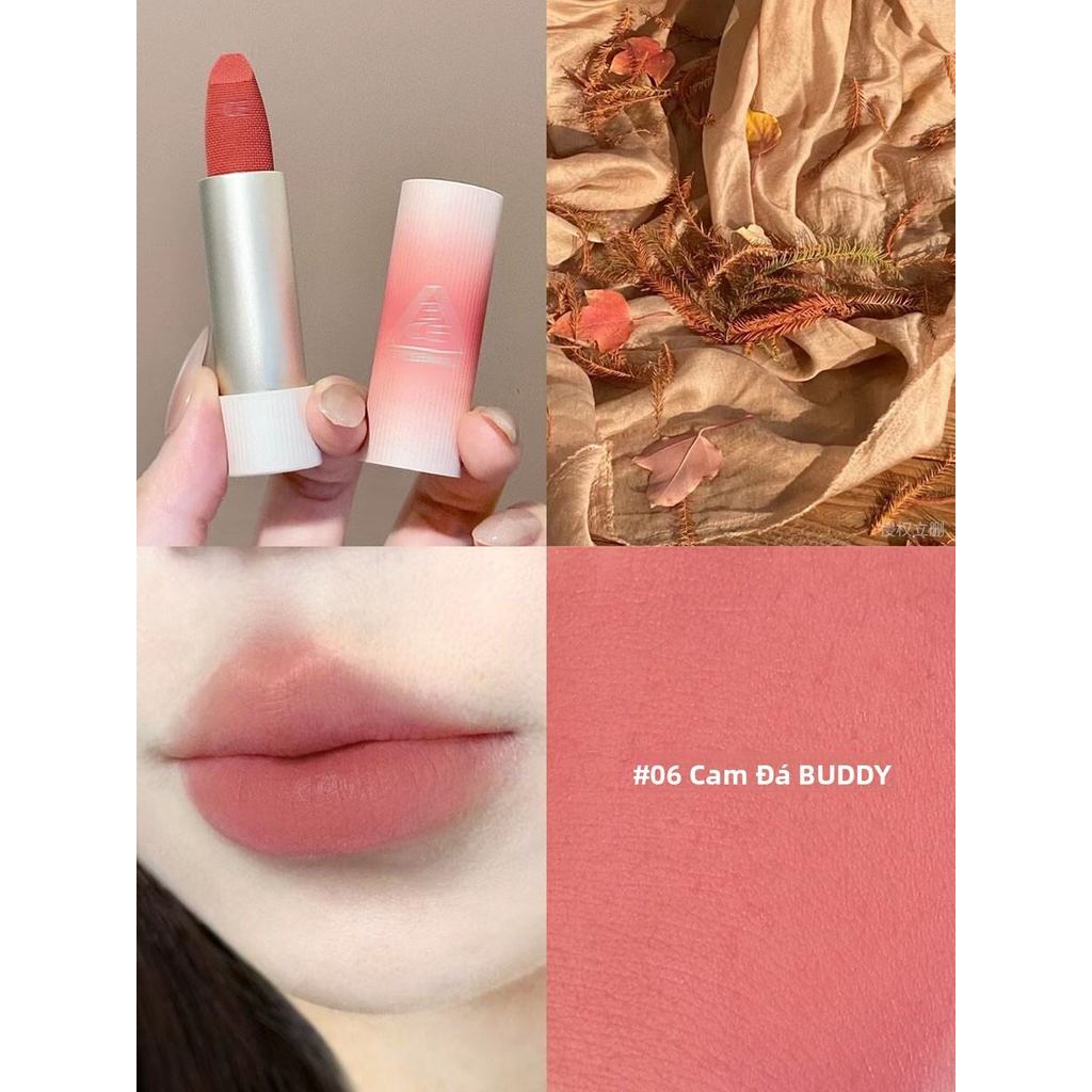 3CE Velvet Matte Lipstick Mini 06 07 09 10 Son Dưỡng Ẩm Lâu Dài Son Bóng Không Sửa Cần Son Môi Hàn Q