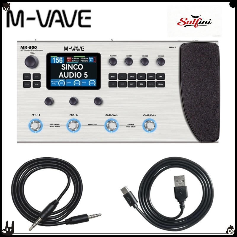 M-VAVE MK300 Bộ xử lý đa năng AI Amp Modeling 300s Looper 10H Pin Trống MIDI