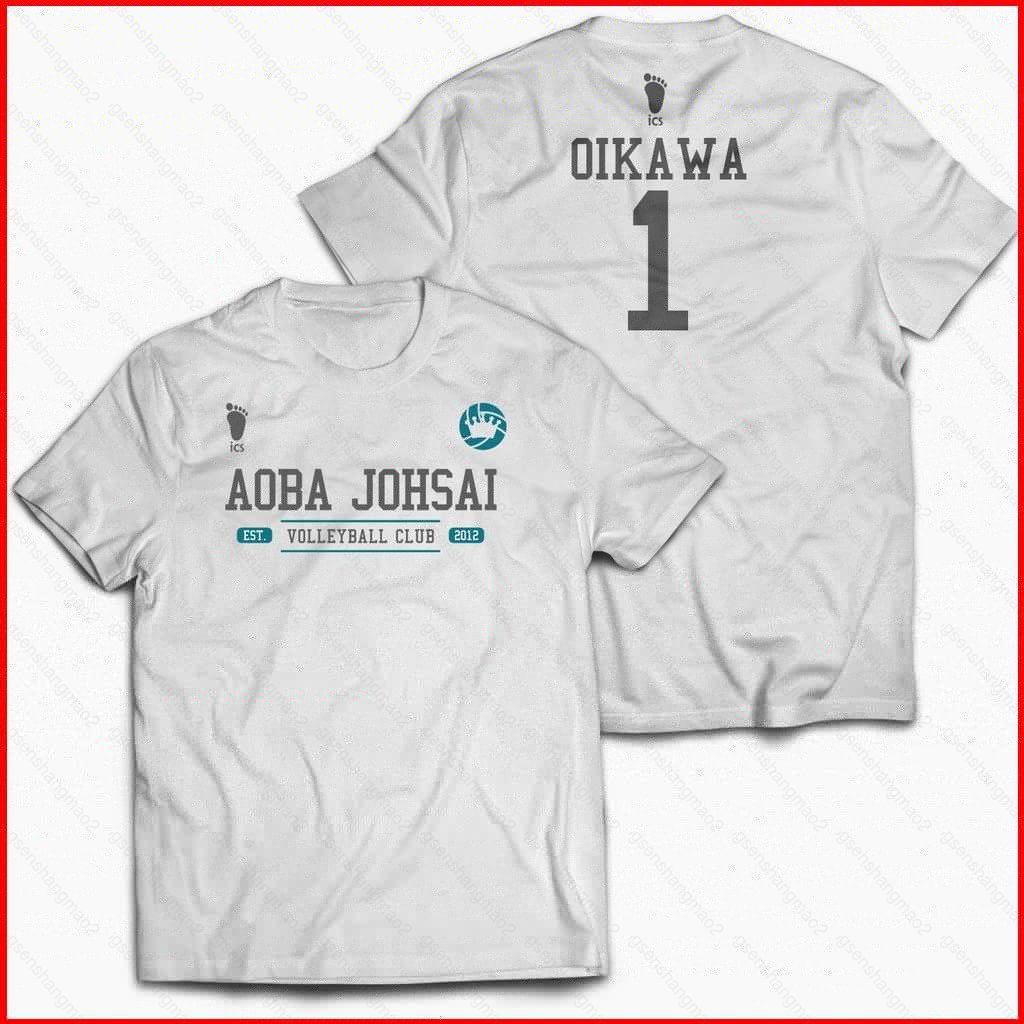Áo cosplay Oikawa/Iwaizumi từ Haikyuu, đội bóng chuyền Aoba Joshi, chất liệu cotton jersey