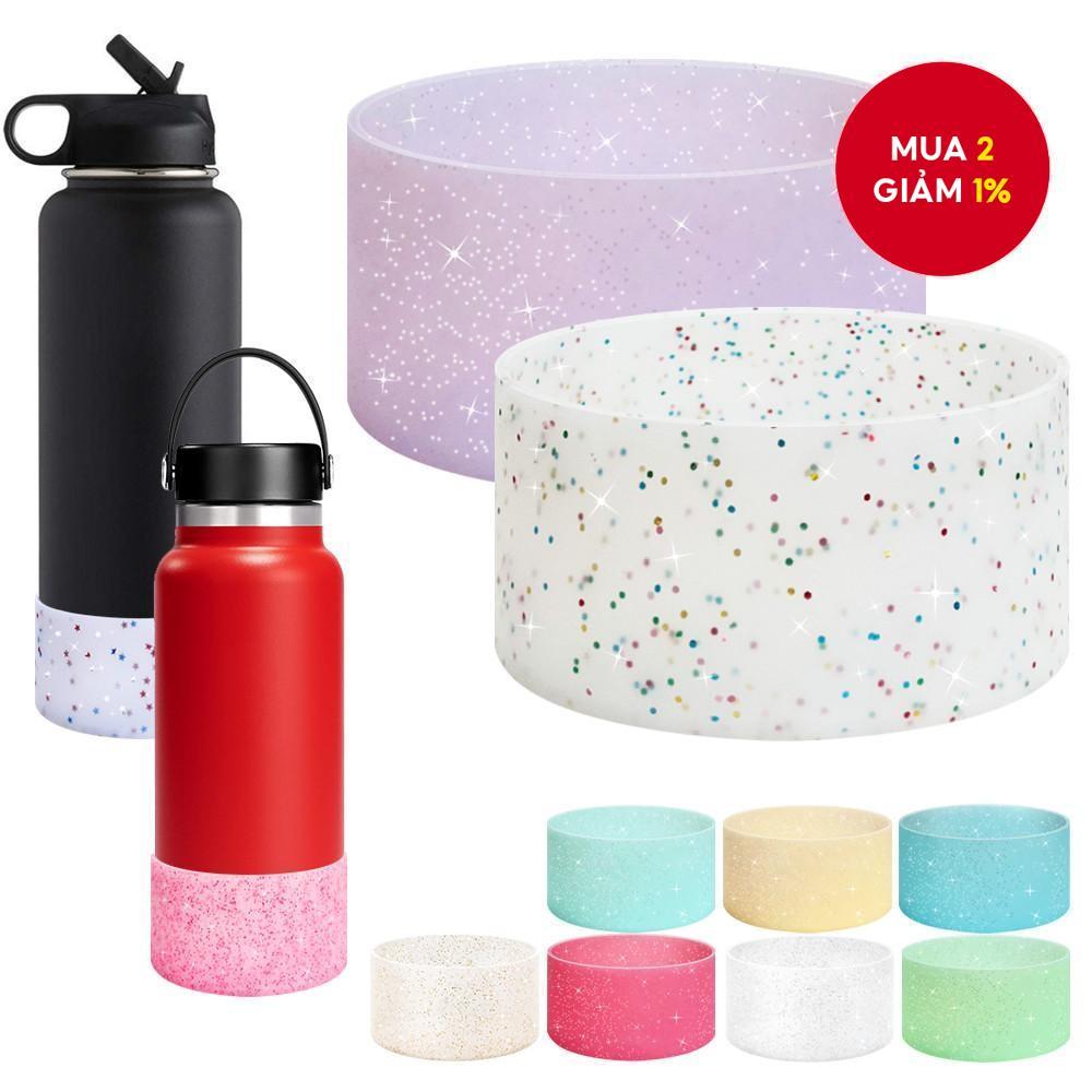 Áo bọc silicone bảo vệ Bling, tương thích với bình nước Aquaflask Hydro Flask 12oz-24oz, 32/40oz giú