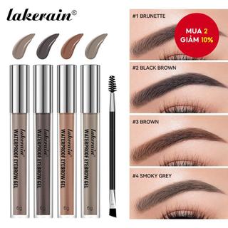 Gel kẻ mày Lakerain với cọ, chống thấm nước, bền màu 24 giờ, kháng mồ hôi.