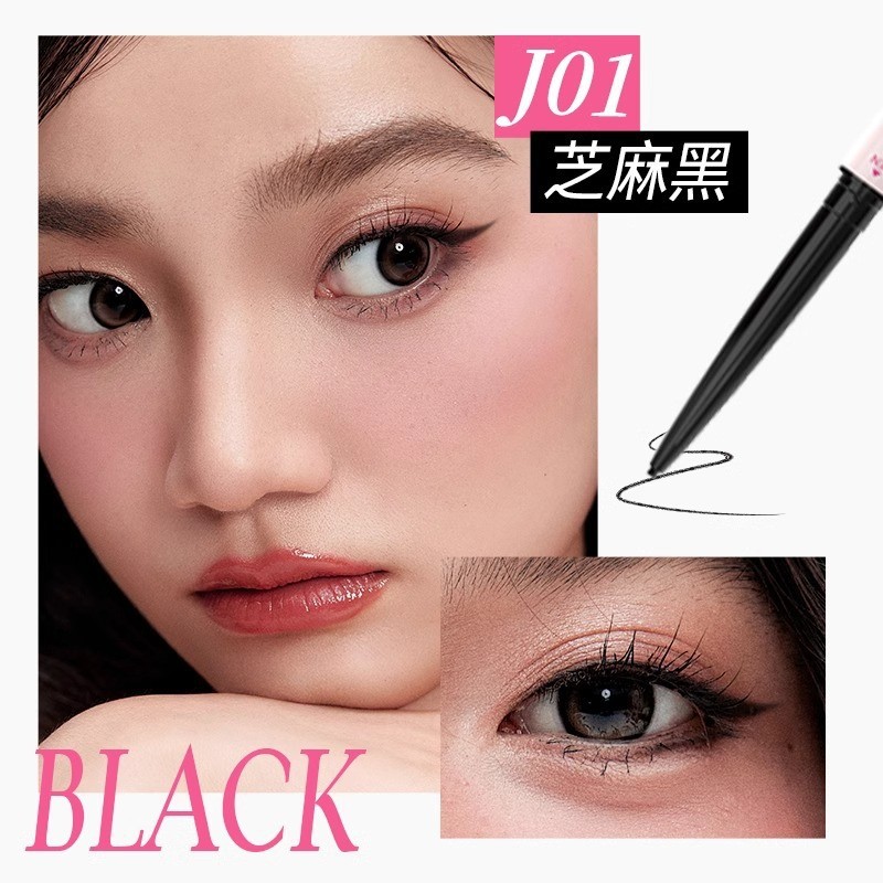 DEZONE Flat Head Eyeliner Gel Pen Silky Smooth Ultra fine Self-contained Blade Brush Bút kẻ mắt
