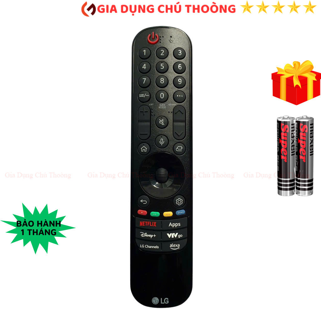 Remote điều khiển tivi LG Mã 24 Giọng nói, chuột bay LG MR24GA, Tặng kèm pin - Gia Dụng Chú Thoòng