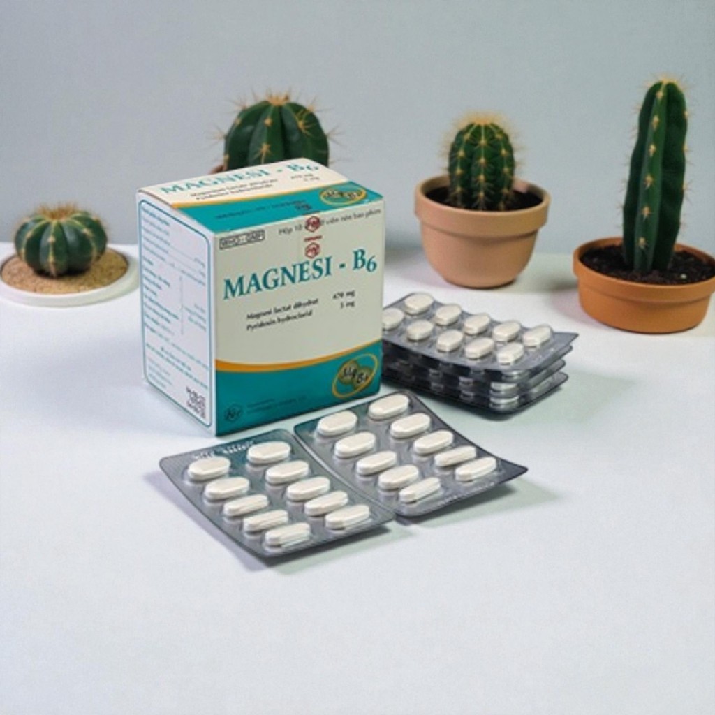 Viên uống bổ sung Magie B6 bổ thần kinh - Magnesi B6 470/5mg hộp 100 viên