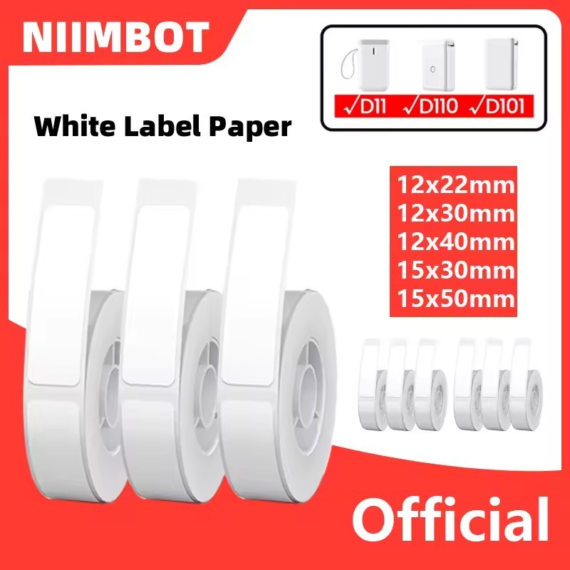 3 Cuộn Niimbot D11 / D110 In Nhiệt Nhãn Giấy Mã Vạch Giá Kích Thước Tên Nhãn Trắng Chống Thấm Nước