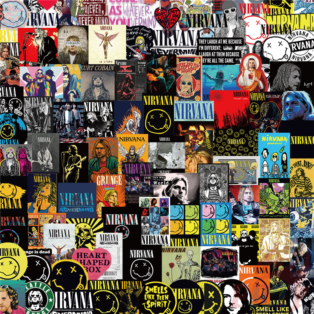 105 Cái / bộ ❉ Ban nhạc Rock. Nhãn dán PET Nirvana ❉ Nhãn dán Doodle chống nước DIY thời trang