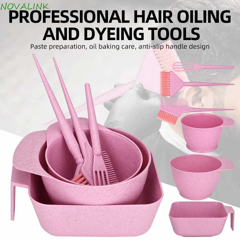 NOVALINK Bộ 6 Màu Tóc Chuyên Nghiệp, Bộ Dụng Cụ Nhuộm Tóc Tạo Kiểu Tóc, Phụ Kiện Salon 4 Màu Dụng Cụ