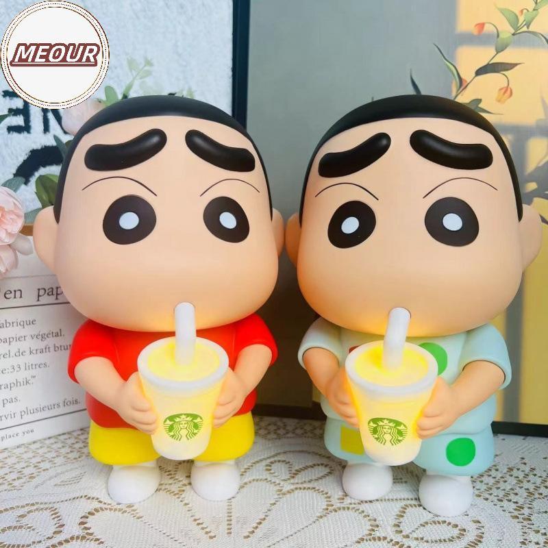 Meour 1 Miếng Vinyl Trà Sữa Phát Sáng Cốc Để Bàn Trang Trí 25cm Mới Crayon Shin-Chan Tay Tay Noob An
