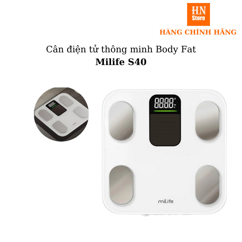 Cân điện tử thông minh Body Fat Milife S40 đo 23 chỉ số, kết nối app Mihome - Shop MI HN Store