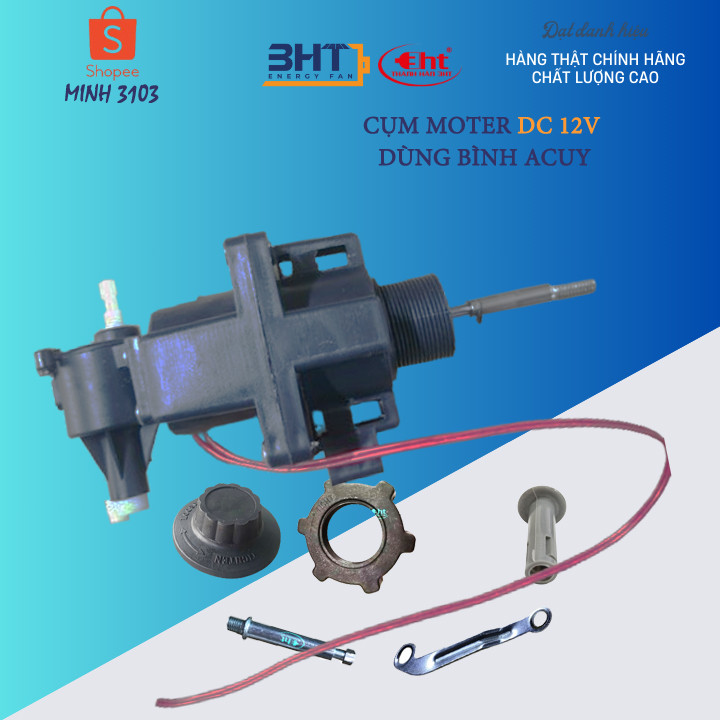 Motor 12V DC loại B3 (cánh 30cm). Gắn vừa tất cả các vỏ quạt.  đầy đủ các chi tiết