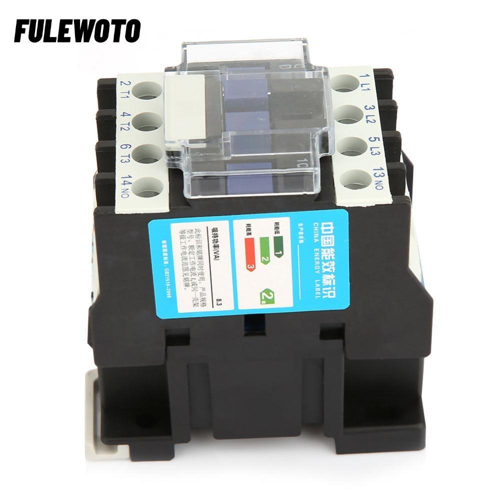 Contactor AC FILEWOTO, Contactor 12A CJX2-1210, Rail Mount 24V / 36V / 48V / 110V / 220V / 380V AC C
