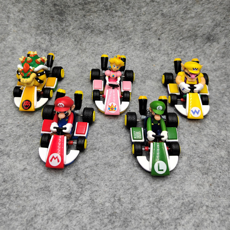 Super Mario Nintendo Mario 8 Viên Đồ Chơi Đồ Chơi Mô Hình Kartin Quán Tính Kéo Lại Xe Đua Búp Bê-Đồ 