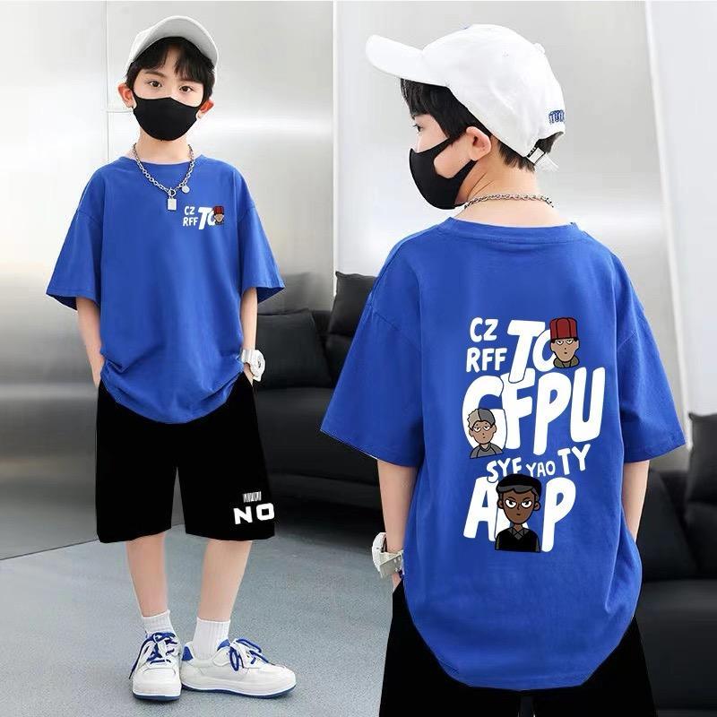 Áo mới T-shirt cotton, ngắn trẻ em, T-shirt nam
