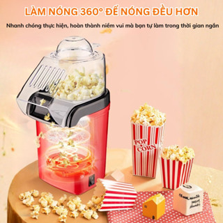 Máy Nổ Bắp Rang Bơ Mini Gia Đình, Thiết Kế Nhỏ Gọn, Làm Bỏng Ngô Nhanh, Dùng Điện An Toàn Bỏng ngô không đường, không