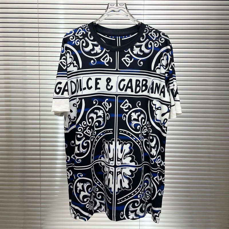 CLS8 D11 2025Spring and summer new digital print youth trendy casual men's short-sleeve round-neck s