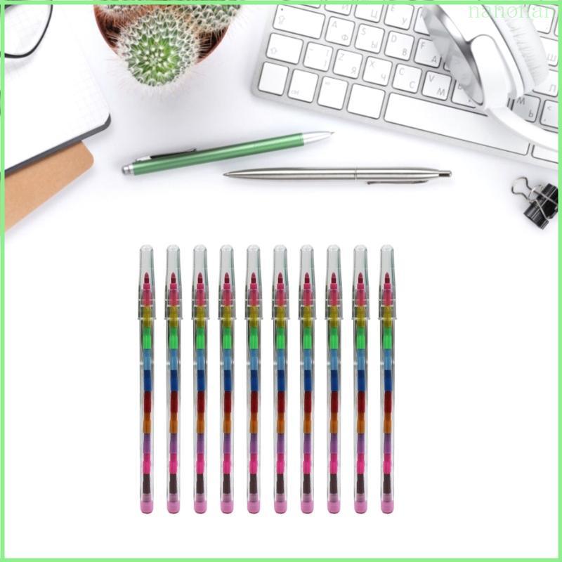 Nan 10 24 Chiếc Xếp Chồng Crayons Trẻ Em Crayons Khối Xây Dựng Graffiti Bút Khối Xây Dựng Crayon Cho