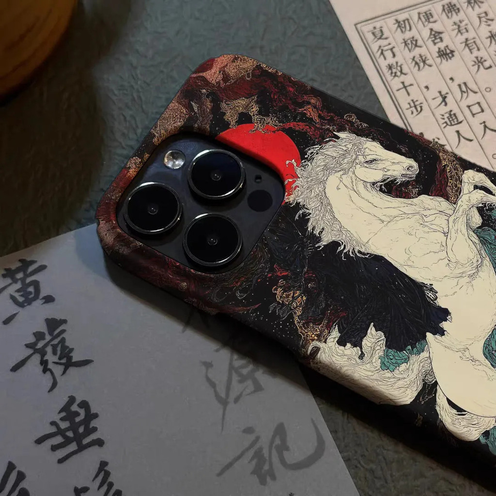 Vỏ cứng bằng nhựa Bao gồm nút Vỏ điện thoại chống mồ hôi Dark Series Magic White Horse Knight Tương 