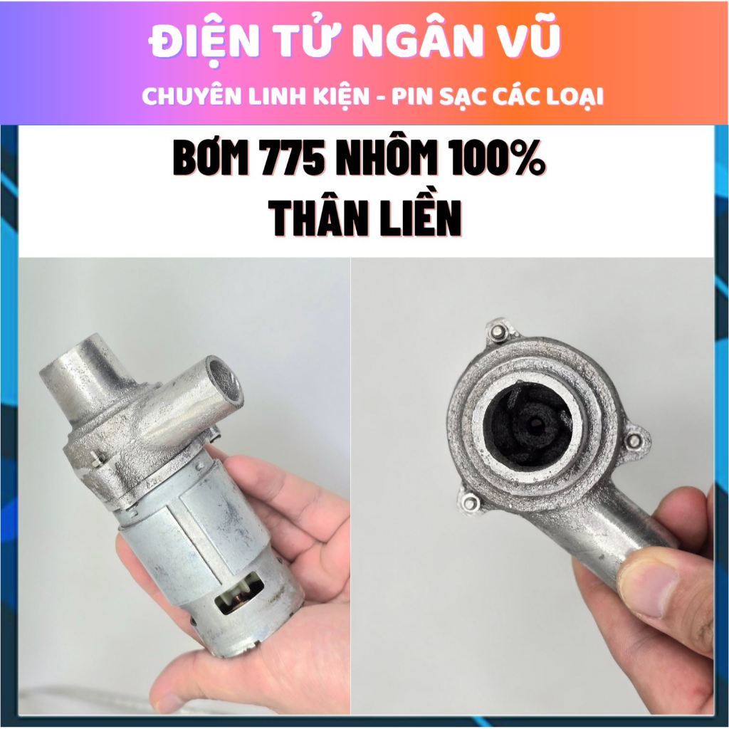 Máy Bơm NHÔM 12-24V Cực Mạnh Động Cơ 775-795