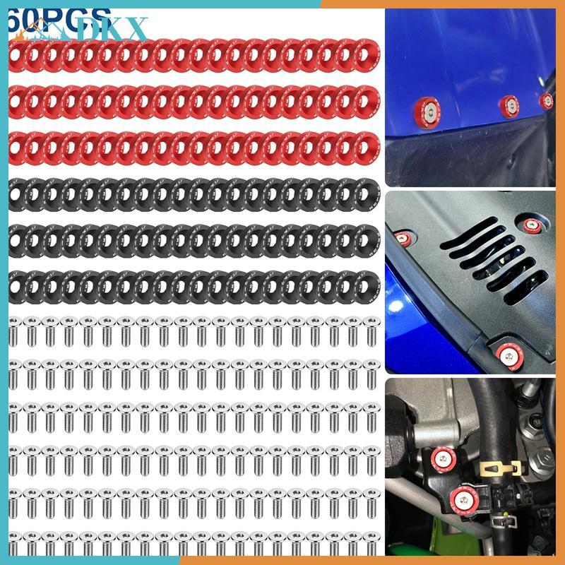 DKX 60 CÁI M6 Chốt sửa đổi ô tô Fender Máy giặt cản trước Động cơ lõm Vít Fender Máy giặt biển số Bu