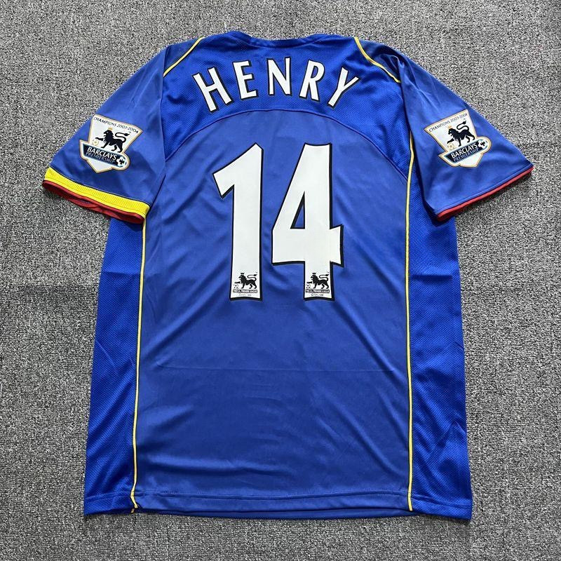 Jersey Arsenal sân khách vintage 2004-2005, từ size S đến XXL, áo ngắn tay dành cho người lớn