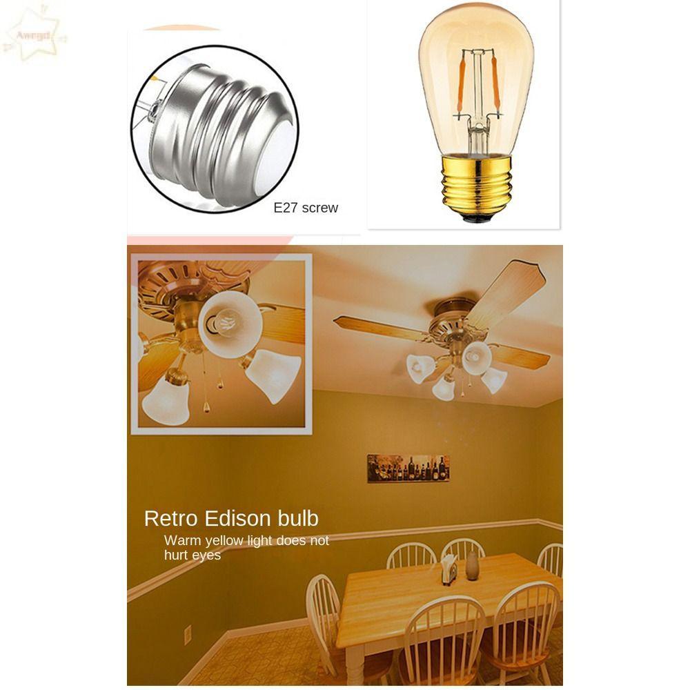 Bóng đèn LED AWNGD ST45, 27 bóng đèn pha lê sợi đốt, bóng đèn nến trắng ấm 1W 2W nóng bỏng Đèn trắng