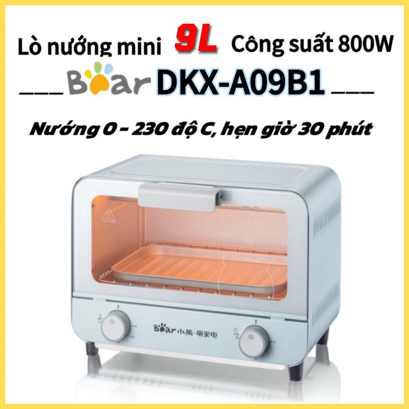 LÒ NƯỚNG ĐIỆN ĐA NĂNG BEAR DKX-A09B1 màu xanh dung tích 9L công suất 800W ..