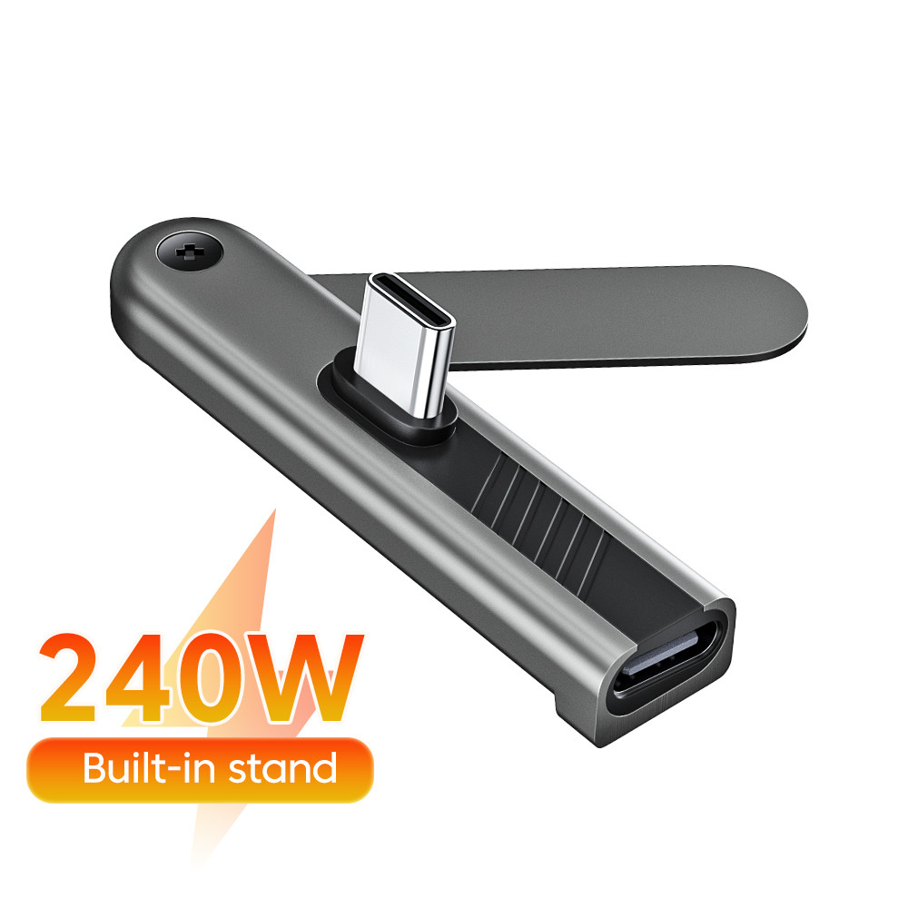 Elough 240W Khuỷu Tay Loại C Adapter USB C Nữ Sang Loại C Nam Adapter Sạc Nhanh Chuyển Đổi Dữ Liệu C