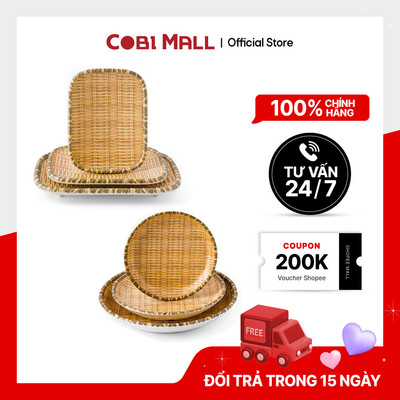 Dĩa mây tre đan Yangge - Nhiều size - Cobihome