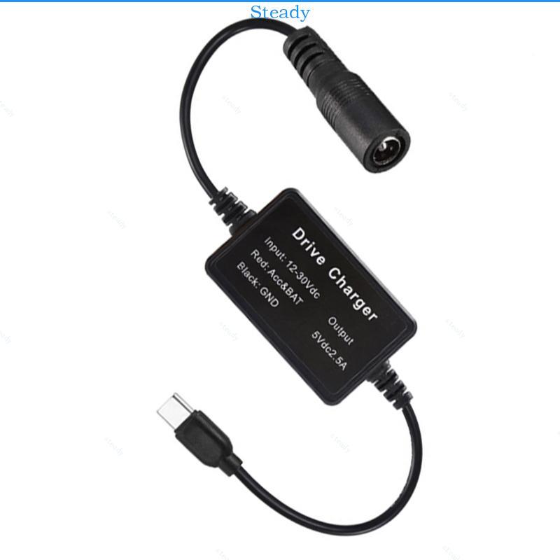 Ổn định Nhiều điện áp 9V 12V 24V DC5521 sang USB C Cáp nguồn ô tô 9V 12V 24V Đầu vào