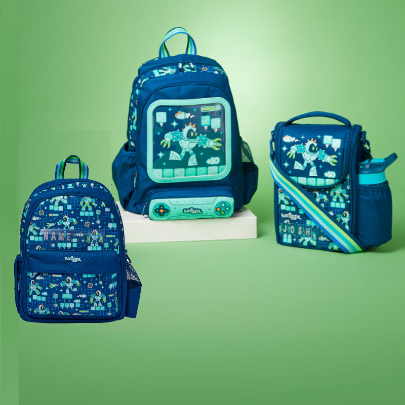 Ba lô siêu nhẹ Túi đi học Ba lô trung bình Úc Ba lô học sinh tiểu học lớp thấp hơn smiggle Thẻ trẻ e