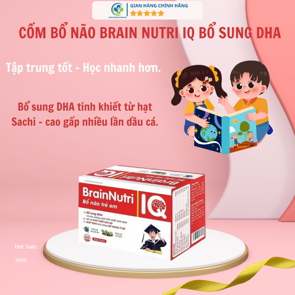 Cốm DHA BRAIN NUTRI IQ bổ não phát triển trí não toàn diện giúp bé tập trung và ghi nhớ tốt hơn