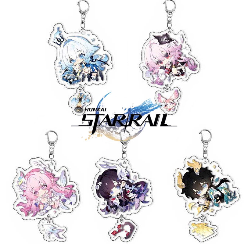 Game Honkai Star Rail Dan Heng Hysilens Cerydra Cyrene Evernight March 7th Cosplay Keychain Acrylic 