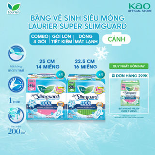 [GÓI LỚN TIẾT KIỆM] Combo 4 Băng Vệ Sinh Laurier Siêu Mỏng Mát Lạnh 1mm (Chọn loại)
